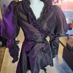 Simon Chang Brown Puffed Sleeve Blazer